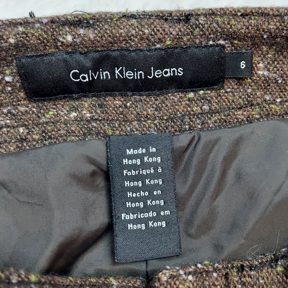 Calvin Klein Jeans Wool Blend Lined Dress Pants Mid Rise Straight Leg Size 6 - Picture 9 of 12